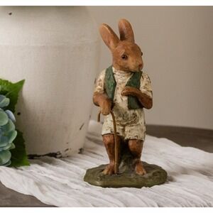 Ragon House Vintage Style Spring Easter 8.5" Rabbit w/ Cane Figurine NEW